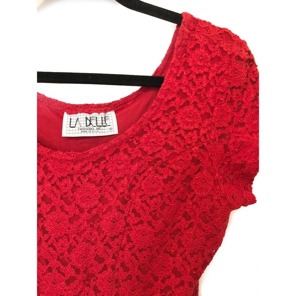 Vintage Red Lace Dress - Picture 2 of 3